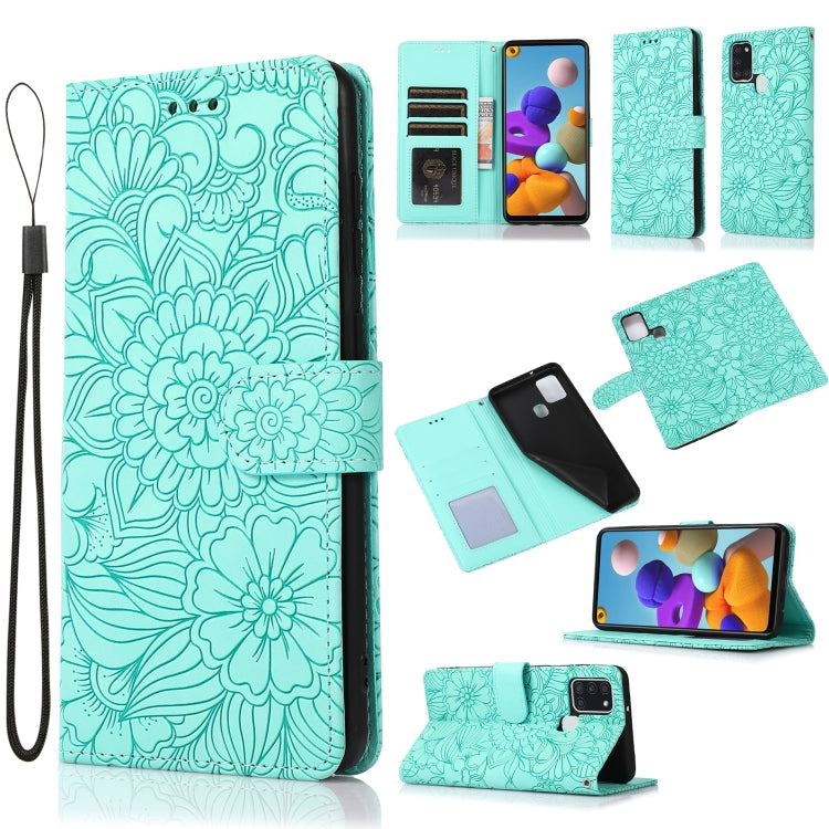 Skin Feel Embossed Sunflower Horizontal Flip Leather Case with Holder & Card Slots & Wallet & Lanyard, For Samsung Galaxy S21 5G, For Samsung Galaxy S21 FE, For Samsung Galaxy A21s, For Samsung Galaxy Note20, For Samsung Galaxy 5G / 4G                 ...