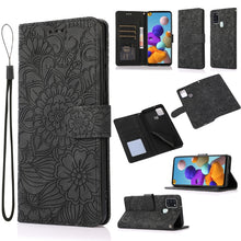 Load image into Gallery viewer, Skin Feel Embossed Sunflower Horizontal Flip Leather Case with Holder &amp; Card Slots &amp; Wallet &amp; Lanyard, For Samsung Galaxy S21 5G, For Samsung Galaxy S21 FE, For Samsung Galaxy A21s, For Samsung Galaxy Note20, For Samsung Galaxy 5G / 4G                 ...