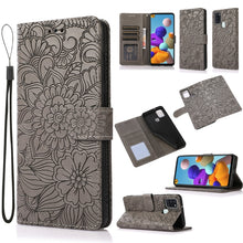 Load image into Gallery viewer, Skin Feel Embossed Sunflower Horizontal Flip Leather Case with Holder &amp; Card Slots &amp; Wallet &amp; Lanyard, For Samsung Galaxy S21 5G, For Samsung Galaxy S21 FE, For Samsung Galaxy A21s, For Samsung Galaxy Note20, For Samsung Galaxy 5G / 4G                 ...
