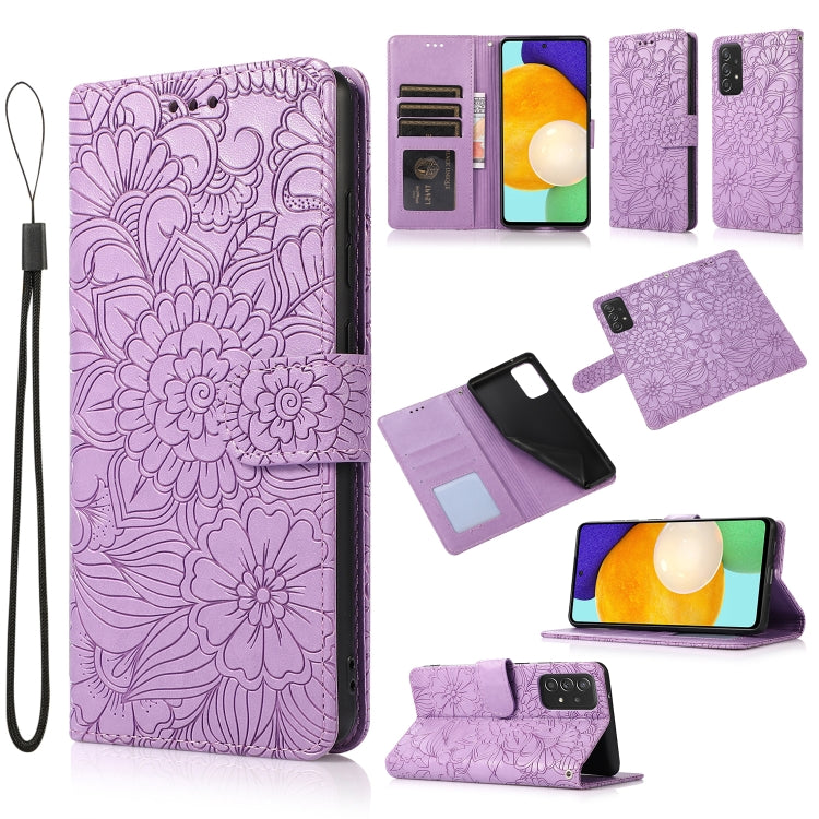 Skin Feel Embossed Sunflower Horizontal Flip Leather Case with Holder & Card Slots & Wallet & Lanyard, For Samsung Galaxy S21 5G, For Samsung Galaxy S21 FE, For Samsung Galaxy A21s, For Samsung Galaxy Note20, For Samsung Galaxy 5G / 4G                 ...