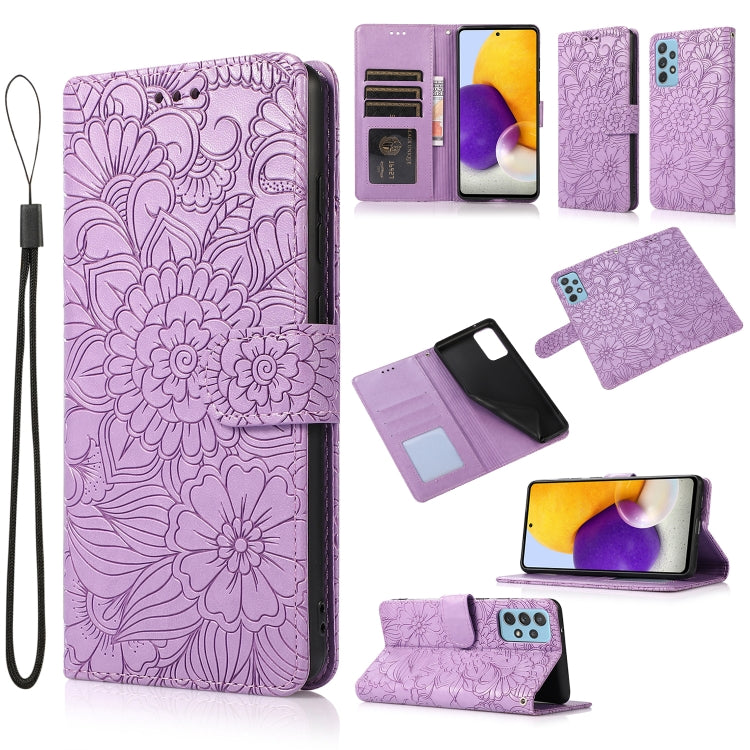 Skin Feel Embossed Sunflower Horizontal Flip Leather Case with Holder & Card Slots & Wallet & Lanyard, For Samsung Galaxy S21 5G, For Samsung Galaxy S21 FE, For Samsung Galaxy A21s, For Samsung Galaxy Note20, For Samsung Galaxy 5G / 4G                 ...