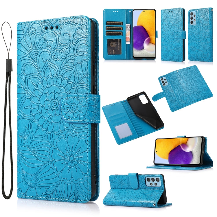 Skin Feel Embossed Sunflower Horizontal Flip Leather Case with Holder & Card Slots & Wallet & Lanyard, For Samsung Galaxy S21 5G, For Samsung Galaxy S21 FE, For Samsung Galaxy A21s, For Samsung Galaxy Note20, For Samsung Galaxy 5G / 4G                 ...