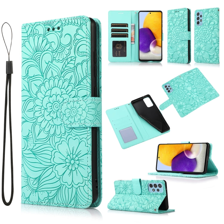 Skin Feel Embossed Sunflower Horizontal Flip Leather Case with Holder & Card Slots & Wallet & Lanyard, For Samsung Galaxy S21 5G, For Samsung Galaxy S21 FE, For Samsung Galaxy A21s, For Samsung Galaxy Note20, For Samsung Galaxy 5G / 4G                 ...