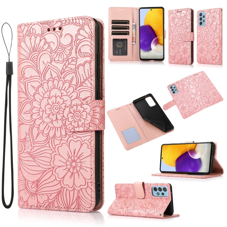 Skin Feel Embossed Sunflower Horizontal Flip Leather Case with Holder & Card Slots & Wallet & Lanyard, For Samsung Galaxy S21 5G, For Samsung Galaxy S21 FE, For Samsung Galaxy A21s, For Samsung Galaxy Note20, For Samsung Galaxy 5G / 4G                 ...