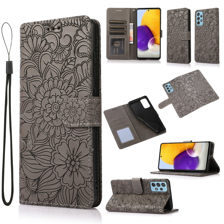 Skin Feel Embossed Sunflower Horizontal Flip Leather Case with Holder & Card Slots & Wallet & Lanyard, For Samsung Galaxy S21 5G, For Samsung Galaxy S21 FE, For Samsung Galaxy A21s, For Samsung Galaxy Note20, For Samsung Galaxy 5G / 4G                 ...