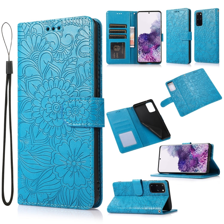 Skin Feel Embossed Sunflower Horizontal Flip Leather Case with Holder & Card Slots & Wallet & Lanyard, For Samsung Galaxy S21 5G, For Samsung Galaxy S21 FE, For Samsung Galaxy A21s, For Samsung Galaxy Note20, For Samsung Galaxy 5G / 4G                 ...