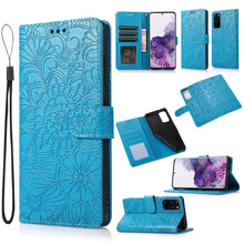 Load image into Gallery viewer, Skin Feel Embossed Sunflower Horizontal Flip Leather Case with Holder &amp; Card Slots &amp; Wallet &amp; Lanyard, For Samsung Galaxy S21 5G, For Samsung Galaxy S21 FE, For Samsung Galaxy A21s, For Samsung Galaxy Note20, For Samsung Galaxy 5G / 4G                 ...