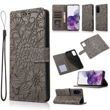 Load image into Gallery viewer, Skin Feel Embossed Sunflower Horizontal Flip Leather Case with Holder &amp; Card Slots &amp; Wallet &amp; Lanyard, For Samsung Galaxy S21 5G, For Samsung Galaxy S21 FE, For Samsung Galaxy A21s, For Samsung Galaxy Note20, For Samsung Galaxy 5G / 4G                 ...