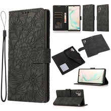 Load image into Gallery viewer, Skin Feel Embossed Sunflower Horizontal Flip Leather Case with Holder &amp; Card Slots &amp; Wallet &amp; Lanyard, For Samsung Galaxy S21 5G, For Samsung Galaxy S21 FE, For Samsung Galaxy A21s, For Samsung Galaxy Note20, For Samsung Galaxy 5G / 4G                 ...
