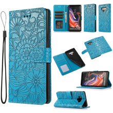 Load image into Gallery viewer, Skin Feel Embossed Sunflower Horizontal Flip Leather Case with Holder &amp; Card Slots &amp; Wallet &amp; Lanyard, For Samsung Galaxy Note9, For Samsung Galaxy Note20 Ultra, For Samsung Galaxy S20 Ultra, For Samsung Galaxy S21 Ultra 5G, For Samsung Galaxy A30s    ...