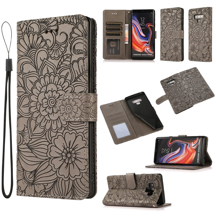 Skin Feel Embossed Sunflower Horizontal Flip Leather Case with Holder & Card Slots & Wallet & Lanyard, For Samsung Galaxy Note9, For Samsung Galaxy Note20 Ultra, For Samsung Galaxy S20 Ultra, For Samsung Galaxy S21 Ultra 5G, For Samsung Galaxy A30s    ...