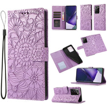 Load image into Gallery viewer, Skin Feel Embossed Sunflower Horizontal Flip Leather Case with Holder &amp; Card Slots &amp; Wallet &amp; Lanyard, For Samsung Galaxy Note9, For Samsung Galaxy Note20 Ultra, For Samsung Galaxy S20 Ultra, For Samsung Galaxy S21 Ultra 5G, For Samsung Galaxy A30s    ...