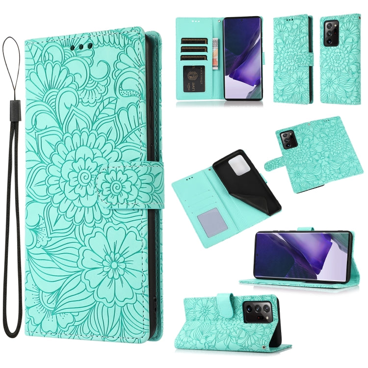 Skin Feel Embossed Sunflower Horizontal Flip Leather Case with Holder & Card Slots & Wallet & Lanyard, For Samsung Galaxy Note9, For Samsung Galaxy Note20 Ultra, For Samsung Galaxy S20 Ultra, For Samsung Galaxy S21 Ultra 5G, For Samsung Galaxy A30s    ...