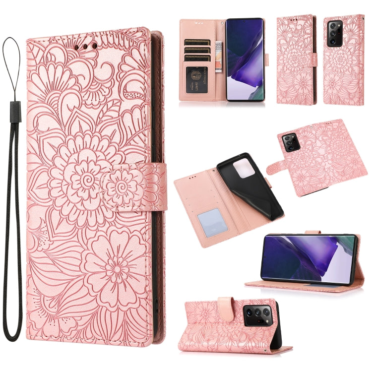 Skin Feel Embossed Sunflower Horizontal Flip Leather Case with Holder & Card Slots & Wallet & Lanyard, For Samsung Galaxy Note9, For Samsung Galaxy Note20 Ultra, For Samsung Galaxy S20 Ultra, For Samsung Galaxy S21 Ultra 5G, For Samsung Galaxy A30s    ...