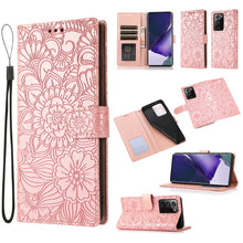 Load image into Gallery viewer, Skin Feel Embossed Sunflower Horizontal Flip Leather Case with Holder &amp; Card Slots &amp; Wallet &amp; Lanyard, For Samsung Galaxy Note9, For Samsung Galaxy Note20 Ultra, For Samsung Galaxy S20 Ultra, For Samsung Galaxy S21 Ultra 5G, For Samsung Galaxy A30s    ...