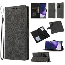 Load image into Gallery viewer, Skin Feel Embossed Sunflower Horizontal Flip Leather Case with Holder &amp; Card Slots &amp; Wallet &amp; Lanyard, For Samsung Galaxy Note9, For Samsung Galaxy Note20 Ultra, For Samsung Galaxy S20 Ultra, For Samsung Galaxy S21 Ultra 5G, For Samsung Galaxy A30s    ...