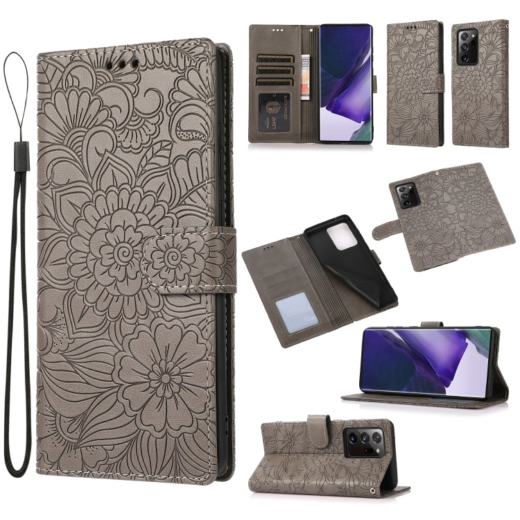 Skin Feel Embossed Sunflower Horizontal Flip Leather Case with Holder & Card Slots & Wallet & Lanyard, For Samsung Galaxy Note9, For Samsung Galaxy Note20 Ultra, For Samsung Galaxy S20 Ultra, For Samsung Galaxy S21 Ultra 5G, For Samsung Galaxy A30s    ...