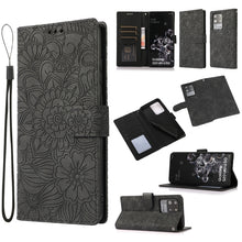 Load image into Gallery viewer, Skin Feel Embossed Sunflower Horizontal Flip Leather Case with Holder &amp; Card Slots &amp; Wallet &amp; Lanyard, For Samsung Galaxy Note9, For Samsung Galaxy Note20 Ultra, For Samsung Galaxy S20 Ultra, For Samsung Galaxy S21 Ultra 5G, For Samsung Galaxy A30s    ...