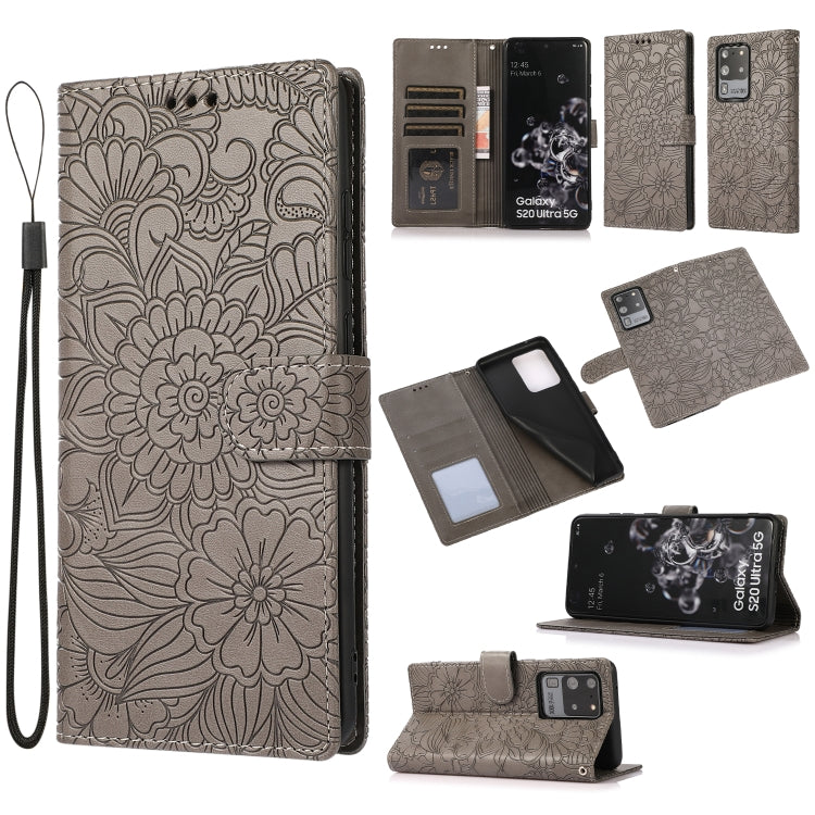 Skin Feel Embossed Sunflower Horizontal Flip Leather Case with Holder & Card Slots & Wallet & Lanyard, For Samsung Galaxy Note9, For Samsung Galaxy Note20 Ultra, For Samsung Galaxy S20 Ultra, For Samsung Galaxy S21 Ultra 5G, For Samsung Galaxy A30s    ...
