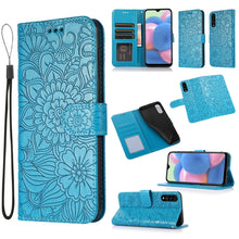 Load image into Gallery viewer, Skin Feel Embossed Sunflower Horizontal Flip Leather Case with Holder &amp; Card Slots &amp; Wallet &amp; Lanyard, For Samsung Galaxy Note9, For Samsung Galaxy Note20 Ultra, For Samsung Galaxy S20 Ultra, For Samsung Galaxy S21 Ultra 5G, For Samsung Galaxy A30s    ...