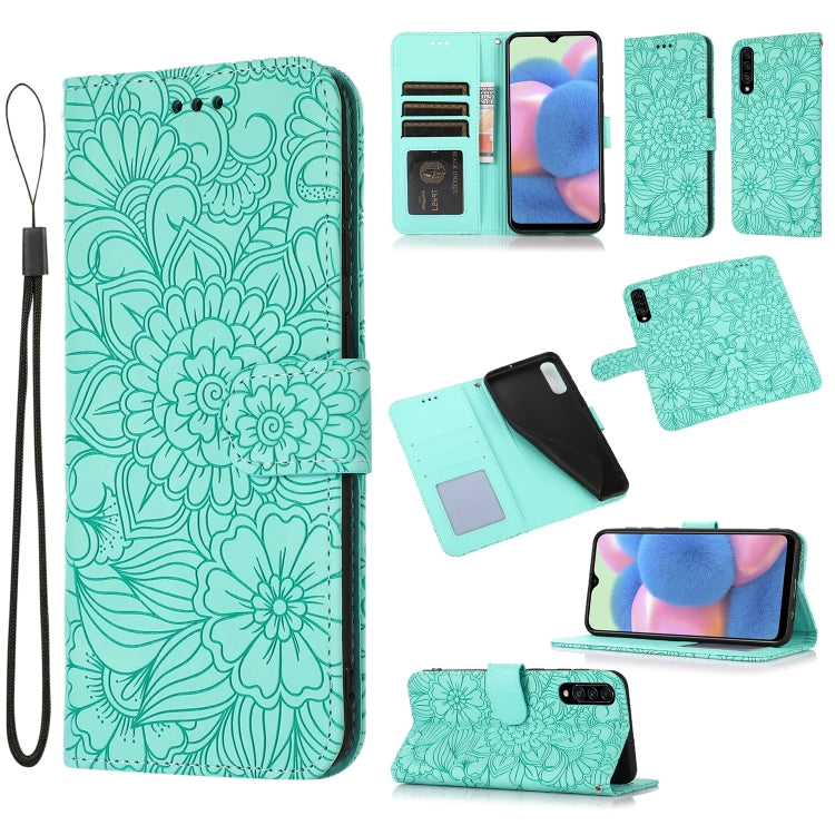 Skin Feel Embossed Sunflower Horizontal Flip Leather Case with Holder & Card Slots & Wallet & Lanyard, For Samsung Galaxy Note9, For Samsung Galaxy Note20 Ultra, For Samsung Galaxy S20 Ultra, For Samsung Galaxy S21 Ultra 5G, For Samsung Galaxy A30s    ...