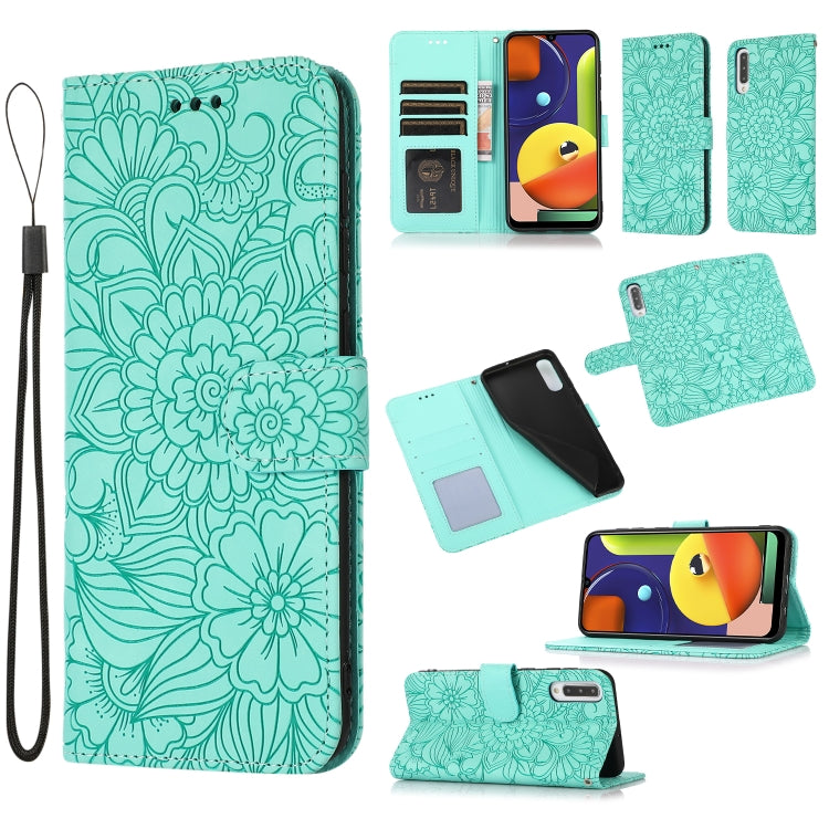 Skin Feel Embossed Sunflower Horizontal Flip Leather Case with Holder & Card Slots & Wallet & Lanyard, For Samsung Galaxy Note9, For Samsung Galaxy Note20 Ultra, For Samsung Galaxy S20 Ultra, For Samsung Galaxy S21 Ultra 5G, For Samsung Galaxy A30s    ...