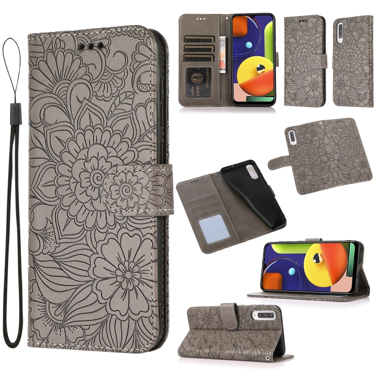 Skin Feel Embossed Sunflower Horizontal Flip Leather Case with Holder & Card Slots & Wallet & Lanyard, For Samsung Galaxy Note9, For Samsung Galaxy Note20 Ultra, For Samsung Galaxy S20 Ultra, For Samsung Galaxy S21 Ultra 5G, For Samsung Galaxy A30s    ...