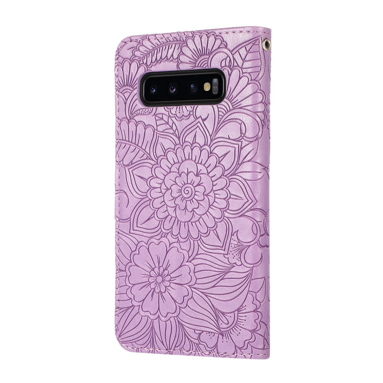 Skin Feel Embossed Sunflower Horizontal Flip Leather Case with Holder & Card Slots & Wallet & Lanyard, For Samsung Galaxy S10+, For Samsung Galaxy S10e, For Samsung Galaxy A20s, For Samsung Galaxy A40, For Samsung Galaxy Note8, For Samsung Galaxy J6   ...