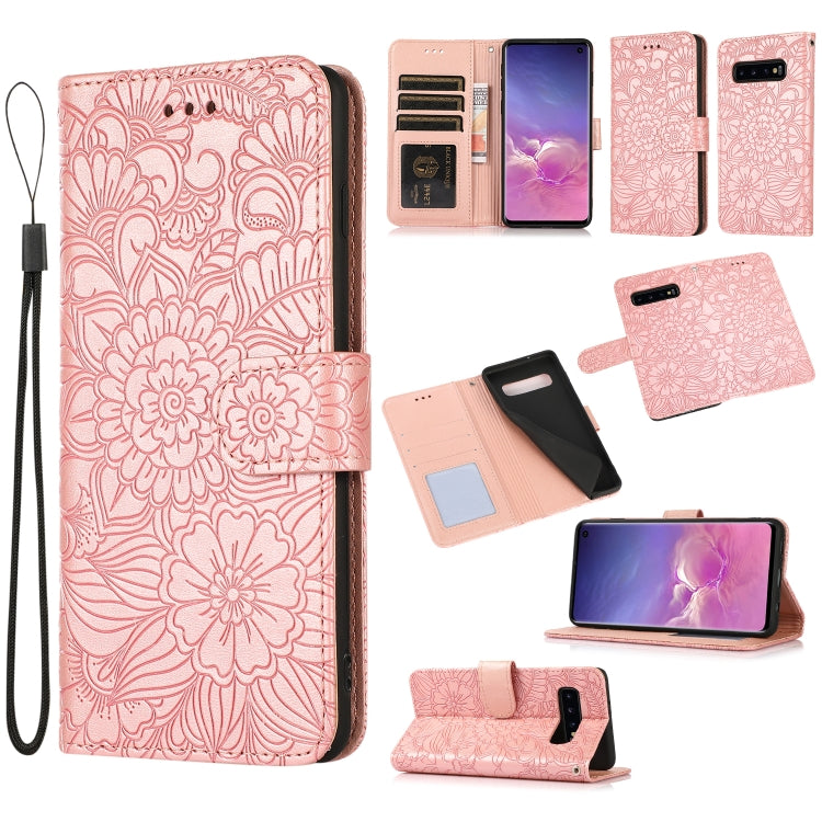 Skin Feel Embossed Sunflower Horizontal Flip Leather Case with Holder & Card Slots & Wallet & Lanyard, For Samsung Galaxy S10+, For Samsung Galaxy S10e, For Samsung Galaxy A20s, For Samsung Galaxy A40, For Samsung Galaxy Note8, For Samsung Galaxy J6   ...