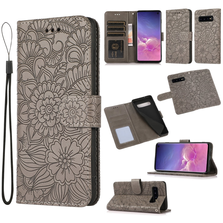 Skin Feel Embossed Sunflower Horizontal Flip Leather Case with Holder & Card Slots & Wallet & Lanyard, For Samsung Galaxy S10+, For Samsung Galaxy S10e, For Samsung Galaxy A20s, For Samsung Galaxy A40, For Samsung Galaxy Note8, For Samsung Galaxy J6   ...