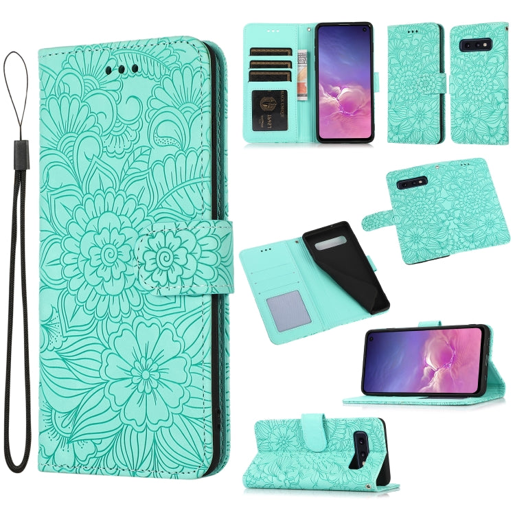 Skin Feel Embossed Sunflower Horizontal Flip Leather Case with Holder & Card Slots & Wallet & Lanyard, For Samsung Galaxy S10+, For Samsung Galaxy S10e, For Samsung Galaxy A20s, For Samsung Galaxy A40, For Samsung Galaxy Note8, For Samsung Galaxy J6   ...