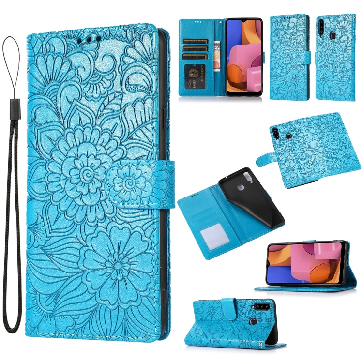 Skin Feel Embossed Sunflower Horizontal Flip Leather Case with Holder & Card Slots & Wallet & Lanyard, For Samsung Galaxy S10+, For Samsung Galaxy S10e, For Samsung Galaxy A20s, For Samsung Galaxy A40, For Samsung Galaxy Note8, For Samsung Galaxy J6   ...