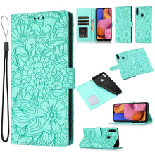 Load image into Gallery viewer, Skin Feel Embossed Sunflower Horizontal Flip Leather Case with Holder &amp; Card Slots &amp; Wallet &amp; Lanyard, For Samsung Galaxy S10+, For Samsung Galaxy S10e, For Samsung Galaxy A20s, For Samsung Galaxy A40, For Samsung Galaxy Note8, For Samsung Galaxy J6   ...