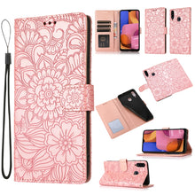 Load image into Gallery viewer, Skin Feel Embossed Sunflower Horizontal Flip Leather Case with Holder &amp; Card Slots &amp; Wallet &amp; Lanyard, For Samsung Galaxy S10+, For Samsung Galaxy S10e, For Samsung Galaxy A20s, For Samsung Galaxy A40, For Samsung Galaxy Note8, For Samsung Galaxy J6   ...