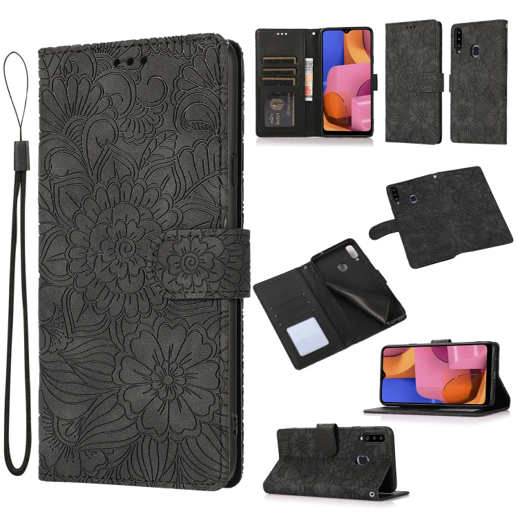 Skin Feel Embossed Sunflower Horizontal Flip Leather Case with Holder & Card Slots & Wallet & Lanyard, For Samsung Galaxy S10+, For Samsung Galaxy S10e, For Samsung Galaxy A20s, For Samsung Galaxy A40, For Samsung Galaxy Note8, For Samsung Galaxy J6   ...