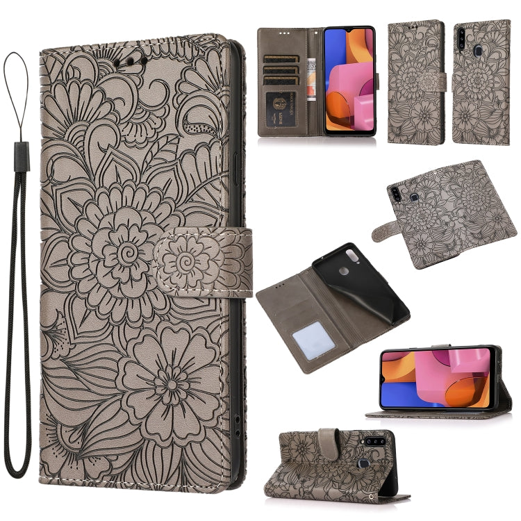 Skin Feel Embossed Sunflower Horizontal Flip Leather Case with Holder & Card Slots & Wallet & Lanyard, For Samsung Galaxy S10+, For Samsung Galaxy S10e, For Samsung Galaxy A20s, For Samsung Galaxy A40, For Samsung Galaxy Note8, For Samsung Galaxy J6   ...