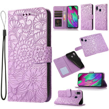 Load image into Gallery viewer, Skin Feel Embossed Sunflower Horizontal Flip Leather Case with Holder &amp; Card Slots &amp; Wallet &amp; Lanyard, For Samsung Galaxy S10+, For Samsung Galaxy S10e, For Samsung Galaxy A20s, For Samsung Galaxy A40, For Samsung Galaxy Note8, For Samsung Galaxy J6   ...