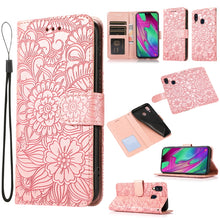 Load image into Gallery viewer, Skin Feel Embossed Sunflower Horizontal Flip Leather Case with Holder &amp; Card Slots &amp; Wallet &amp; Lanyard, For Samsung Galaxy S10+, For Samsung Galaxy S10e, For Samsung Galaxy A20s, For Samsung Galaxy A40, For Samsung Galaxy Note8, For Samsung Galaxy J6   ...