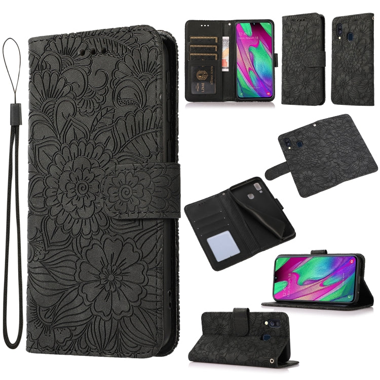Skin Feel Embossed Sunflower Horizontal Flip Leather Case with Holder & Card Slots & Wallet & Lanyard, For Samsung Galaxy S10+, For Samsung Galaxy S10e, For Samsung Galaxy A20s, For Samsung Galaxy A40, For Samsung Galaxy Note8, For Samsung Galaxy J6   ...