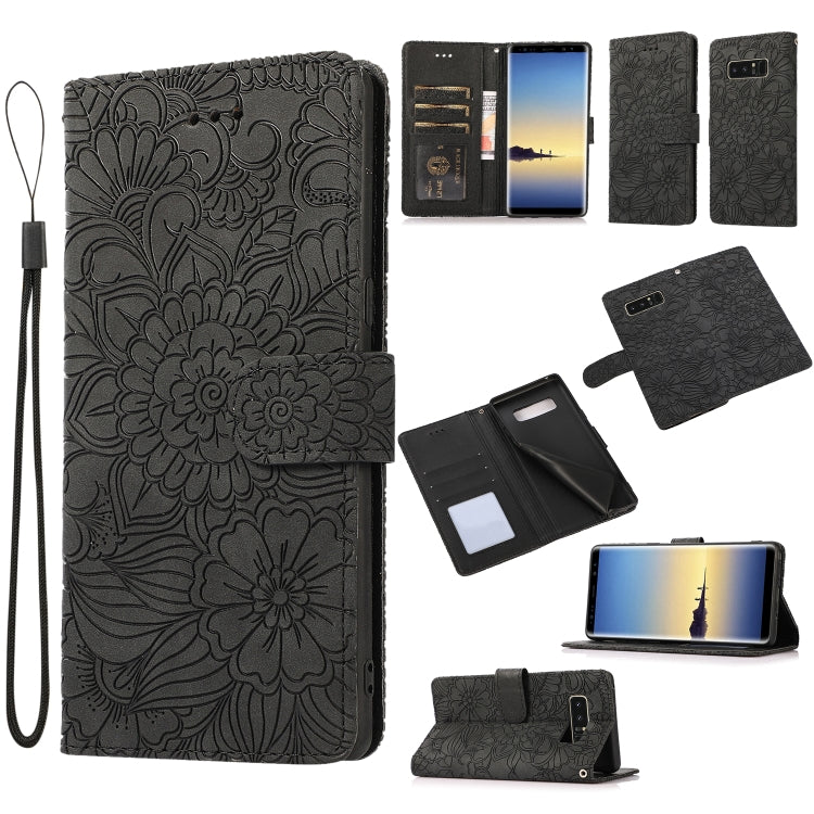 Skin Feel Embossed Sunflower Horizontal Flip Leather Case with Holder & Card Slots & Wallet & Lanyard, For Samsung Galaxy S10+, For Samsung Galaxy S10e, For Samsung Galaxy A20s, For Samsung Galaxy A40, For Samsung Galaxy Note8, For Samsung Galaxy J6   ...