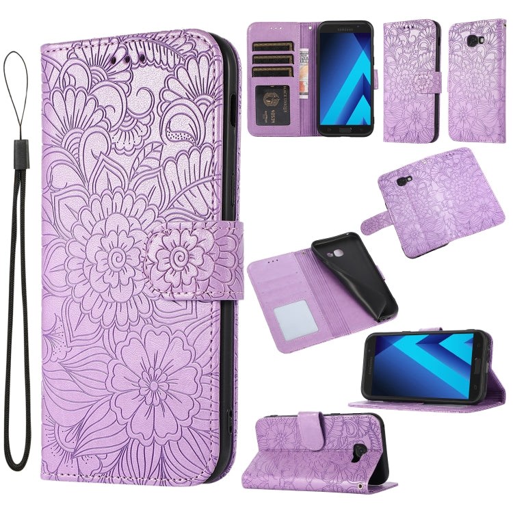 Skin Feel Embossed Sunflower Horizontal Flip Leather Case with Holder & Card Slots & Wallet & Lanyard, For Samsung Galaxy S10+, For Samsung Galaxy S10e, For Samsung Galaxy A20s, For Samsung Galaxy A40, For Samsung Galaxy Note8, For Samsung Galaxy J6   ...