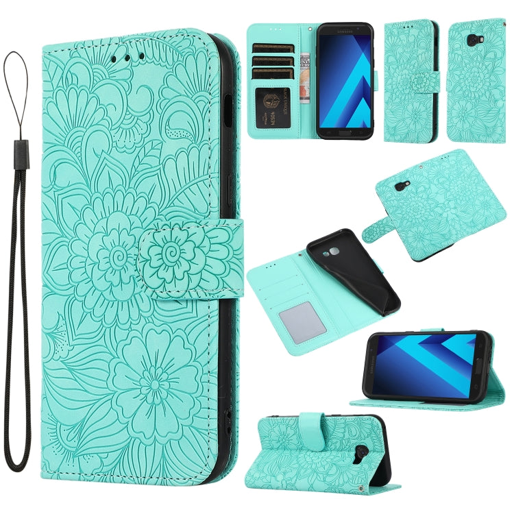 Skin Feel Embossed Sunflower Horizontal Flip Leather Case with Holder & Card Slots & Wallet & Lanyard, For Samsung Galaxy S10+, For Samsung Galaxy S10e, For Samsung Galaxy A20s, For Samsung Galaxy A40, For Samsung Galaxy Note8, For Samsung Galaxy J6   ...