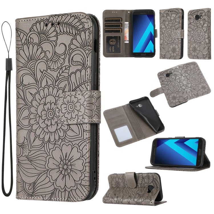 Skin Feel Embossed Sunflower Horizontal Flip Leather Case with Holder & Card Slots & Wallet & Lanyard, For Samsung Galaxy S10+, For Samsung Galaxy S10e, For Samsung Galaxy A20s, For Samsung Galaxy A40, For Samsung Galaxy Note8, For Samsung Galaxy J6   ...