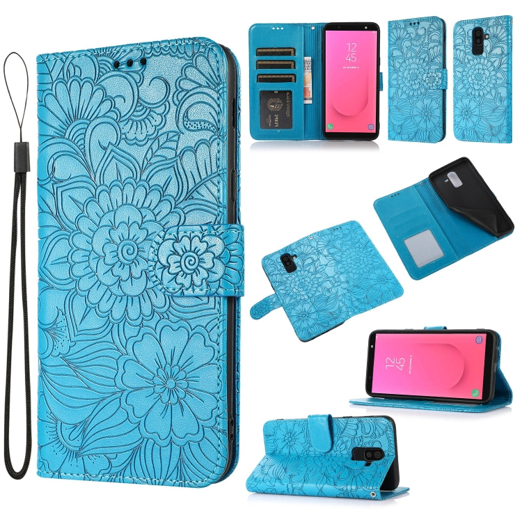 Skin Feel Embossed Sunflower Horizontal Flip Leather Case with Holder & Card Slots & Wallet & Lanyard, For Samsung Galaxy S10+, For Samsung Galaxy S10e, For Samsung Galaxy A20s, For Samsung Galaxy A40, For Samsung Galaxy Note8, For Samsung Galaxy J6   ...