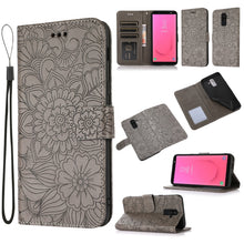Load image into Gallery viewer, Skin Feel Embossed Sunflower Horizontal Flip Leather Case with Holder &amp; Card Slots &amp; Wallet &amp; Lanyard, For Samsung Galaxy S10+, For Samsung Galaxy S10e, For Samsung Galaxy A20s, For Samsung Galaxy A40, For Samsung Galaxy Note8, For Samsung Galaxy J6   ...