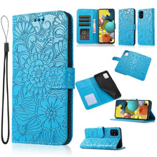 Load image into Gallery viewer, Skin Feel Embossed Sunflower Horizontal Flip Leather Case with Holder &amp; Card Slots &amp; Wallet &amp; Lanyard, For Samsung Galaxy A22 5G, For Samsung Galaxy A51