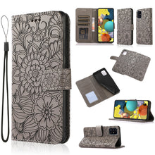 Load image into Gallery viewer, Skin Feel Embossed Sunflower Horizontal Flip Leather Case with Holder &amp; Card Slots &amp; Wallet &amp; Lanyard, For Samsung Galaxy A22 5G, For Samsung Galaxy A51