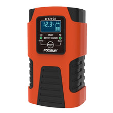 Load image into Gallery viewer, FOXSUR 2A / 6V / 12V Car / Motorcycle 3-stage Full Smart Battery Charger, 2A, US Plug, 2A, EU Plug, 2A, JP Plug, 2A, UK Plug