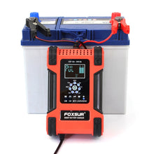 Load image into Gallery viewer, FOXSUR 12A / 12V / 24V Car / Motorcycle 7-stage Lead-acid Battery AGM Charger, 12A, US Plug, 12A, EU Plug, 12A, JP Plug, 12A, UK Plug