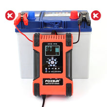 Load image into Gallery viewer, FOXSUR 12A / 12V / 24V Car / Motorcycle 7-stage Lead-acid Battery AGM Charger, 12A, US Plug, 12A, EU Plug, 12A, JP Plug, 12A, UK Plug
